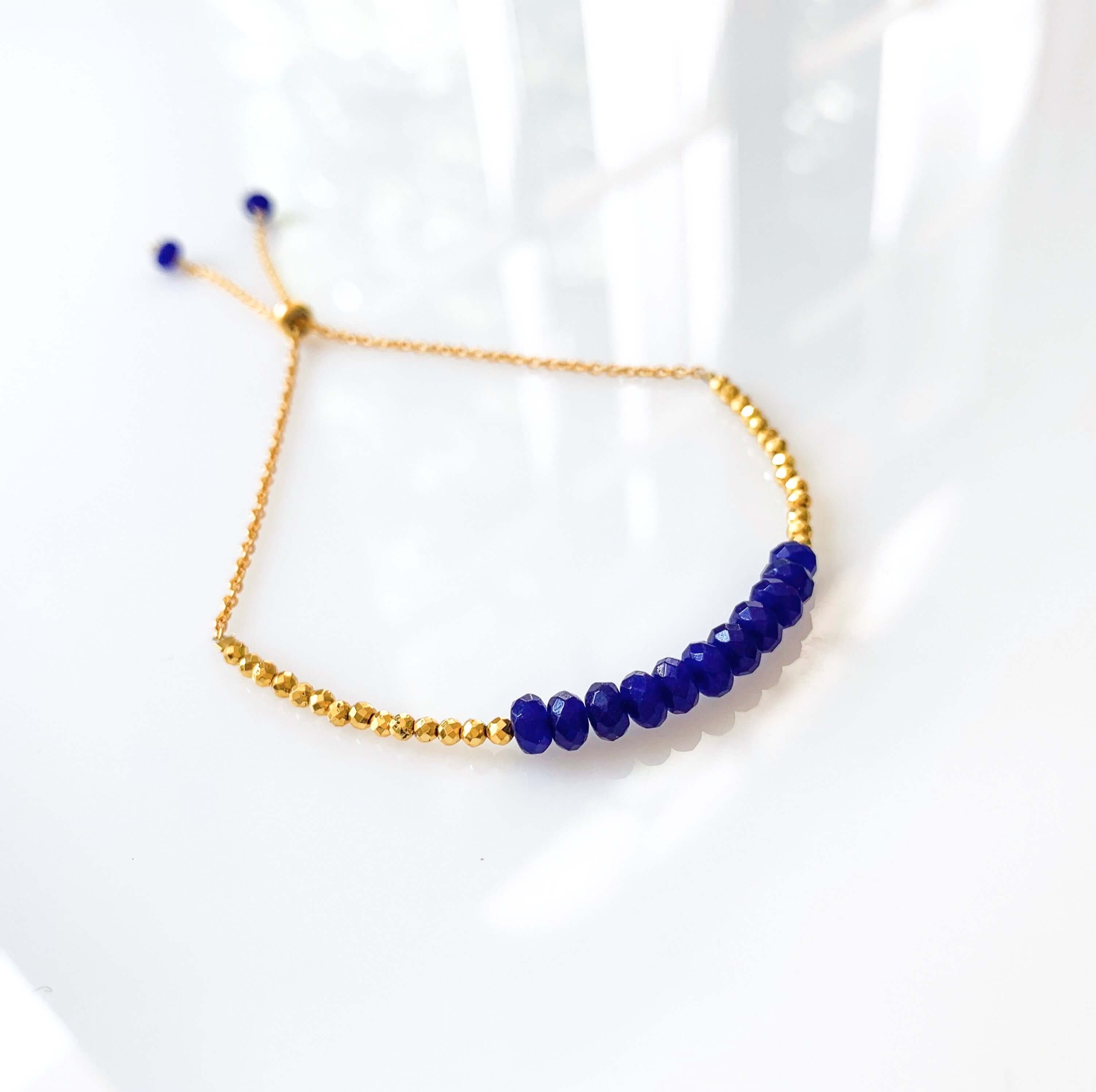 Exquisite Lapis Lazuli adjustable bracelets, adorned with genuine gemstones