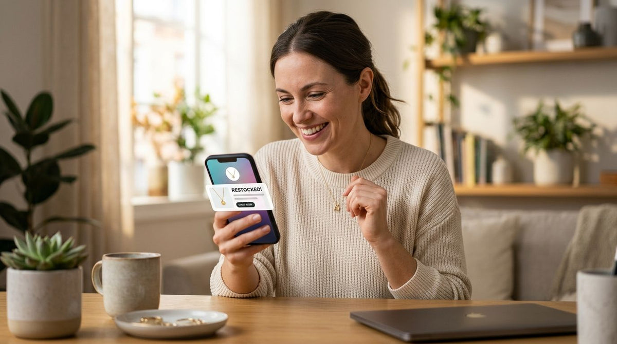 Automatically get notified when a sold-out necklace restocks