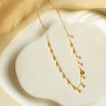 Handcrafted Gold Plated Sangria Chain  Necklaces with beaded pearls 