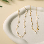 Freshwater Bead Pearl Necklace with 14k Gold-Plated Chain