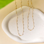 Moonstone Gemstones Beaded on an Adjustable Gold Chain