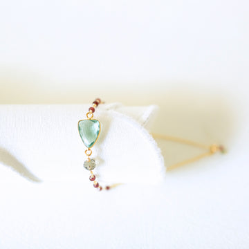 Green Amethyst Silver Isla Bracelet