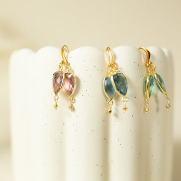 Rhodolite Garnet Gold Isla Earrings
