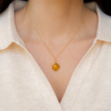 Yellow Chalcedony Pendant Necklace