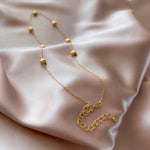 Expertly Handmade Gold Station Necklace, Adjustable from 16"-18"