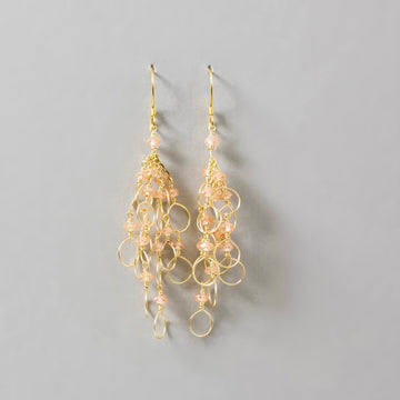 Pearl Chain Loop Earrings