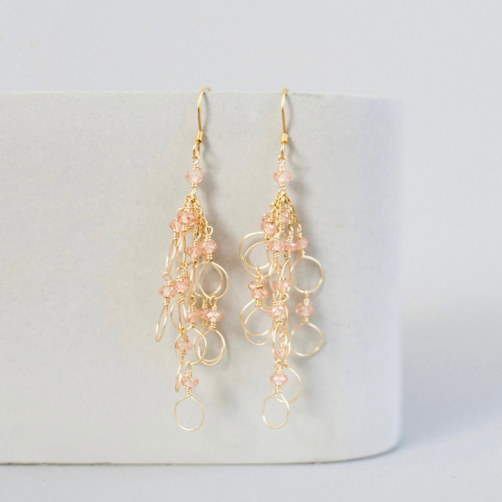 Pearl Chain Loop Earrings