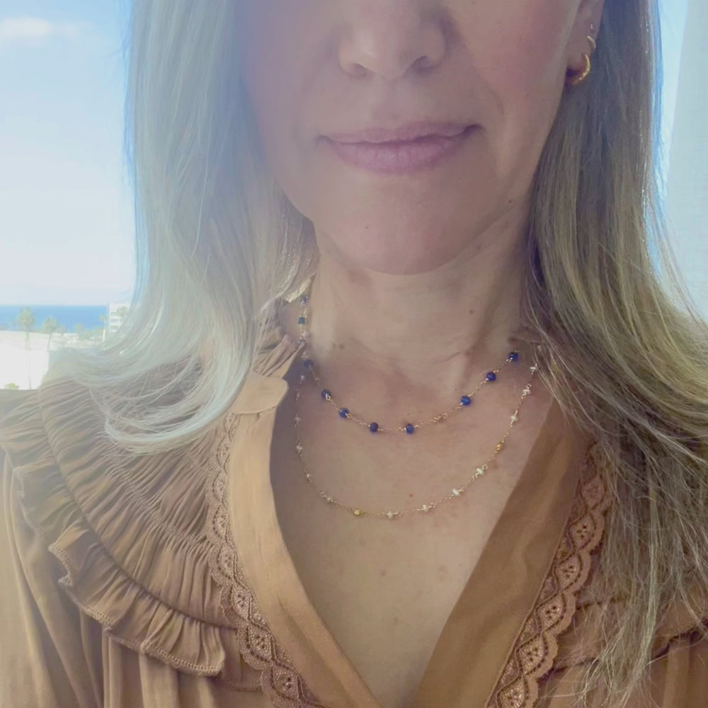 Margarita Chains - Lapis and Chalcedony