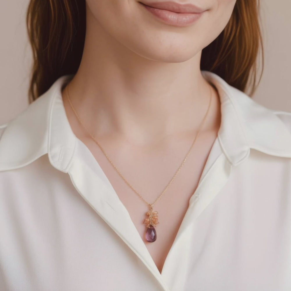 Rhodolite Garnet Cluster Necklace