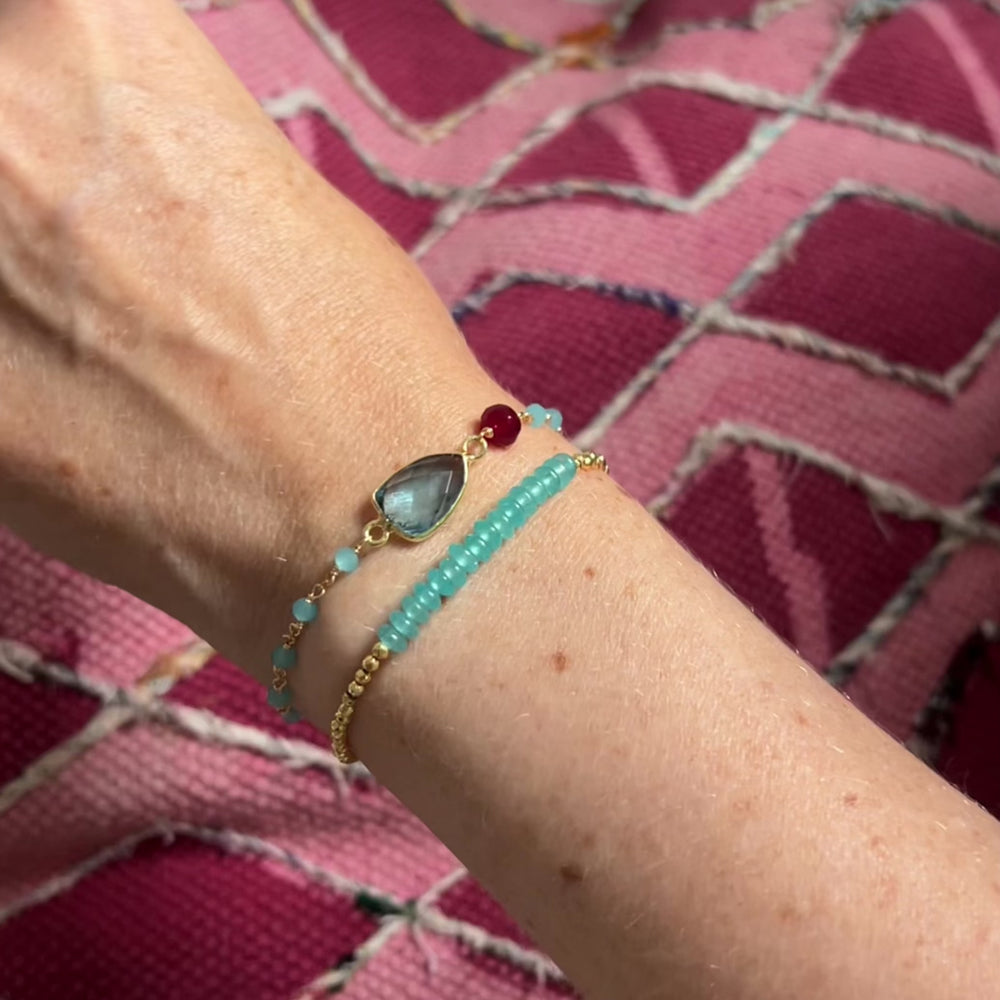 London Blue Quartz Gold Isla Bracelet