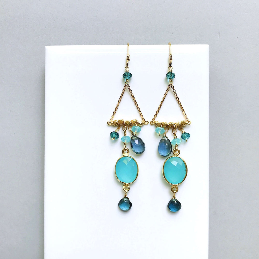Blue Chalcedony Drop Earrings