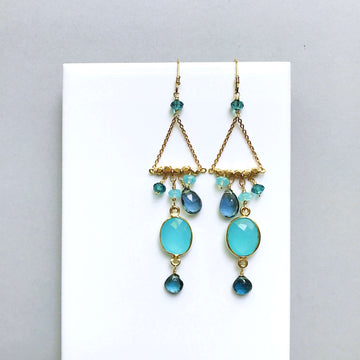 Blue Chalcedony Drop Earrings