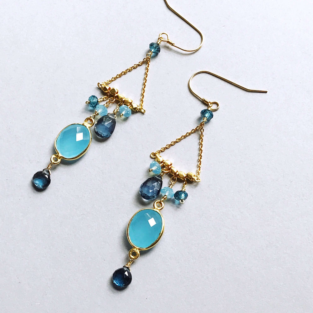 Blue Chalcedony Drop Earrings