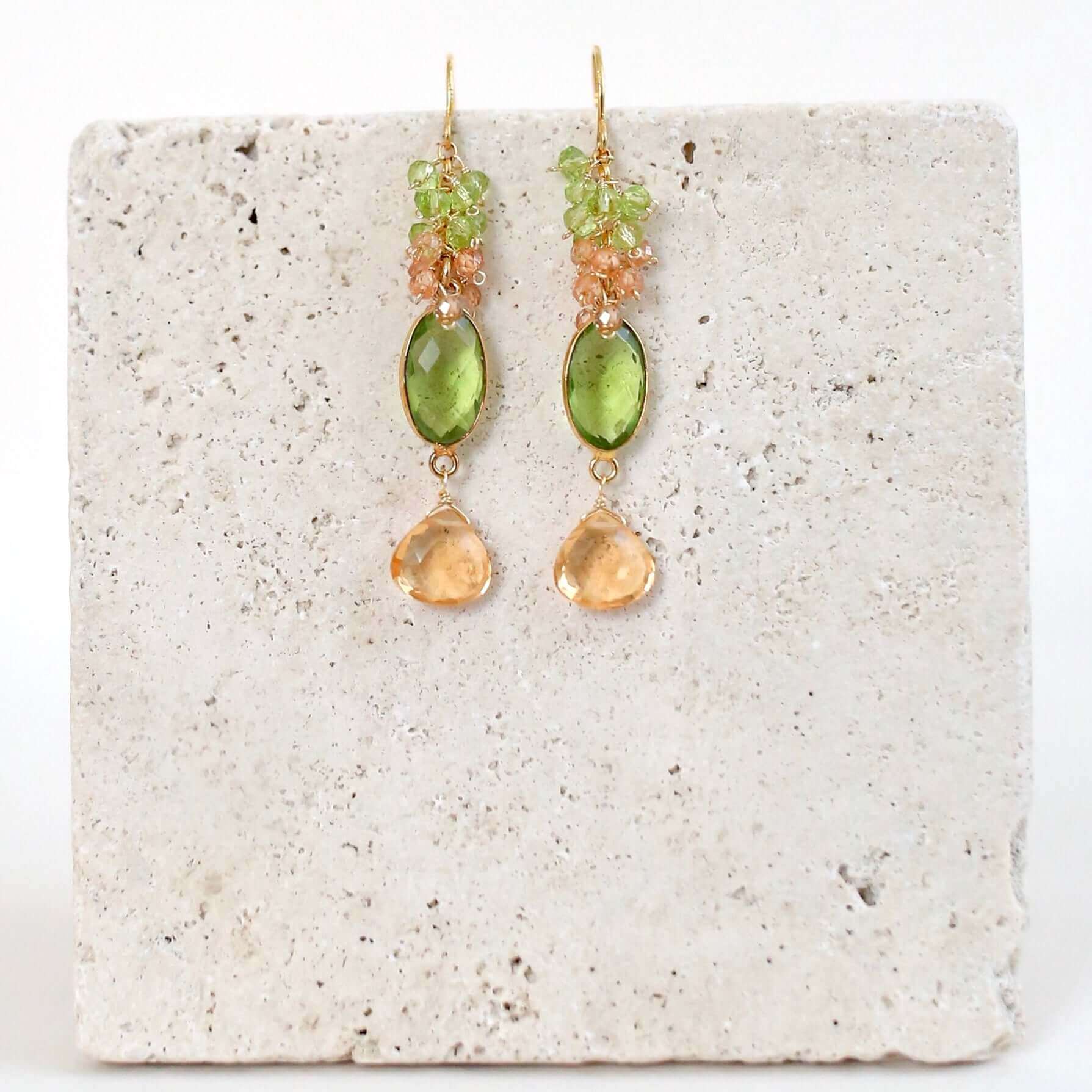 Citrine and Peridot Earrings