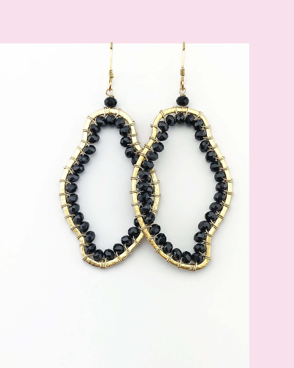 Black Spinel Gold Earrings