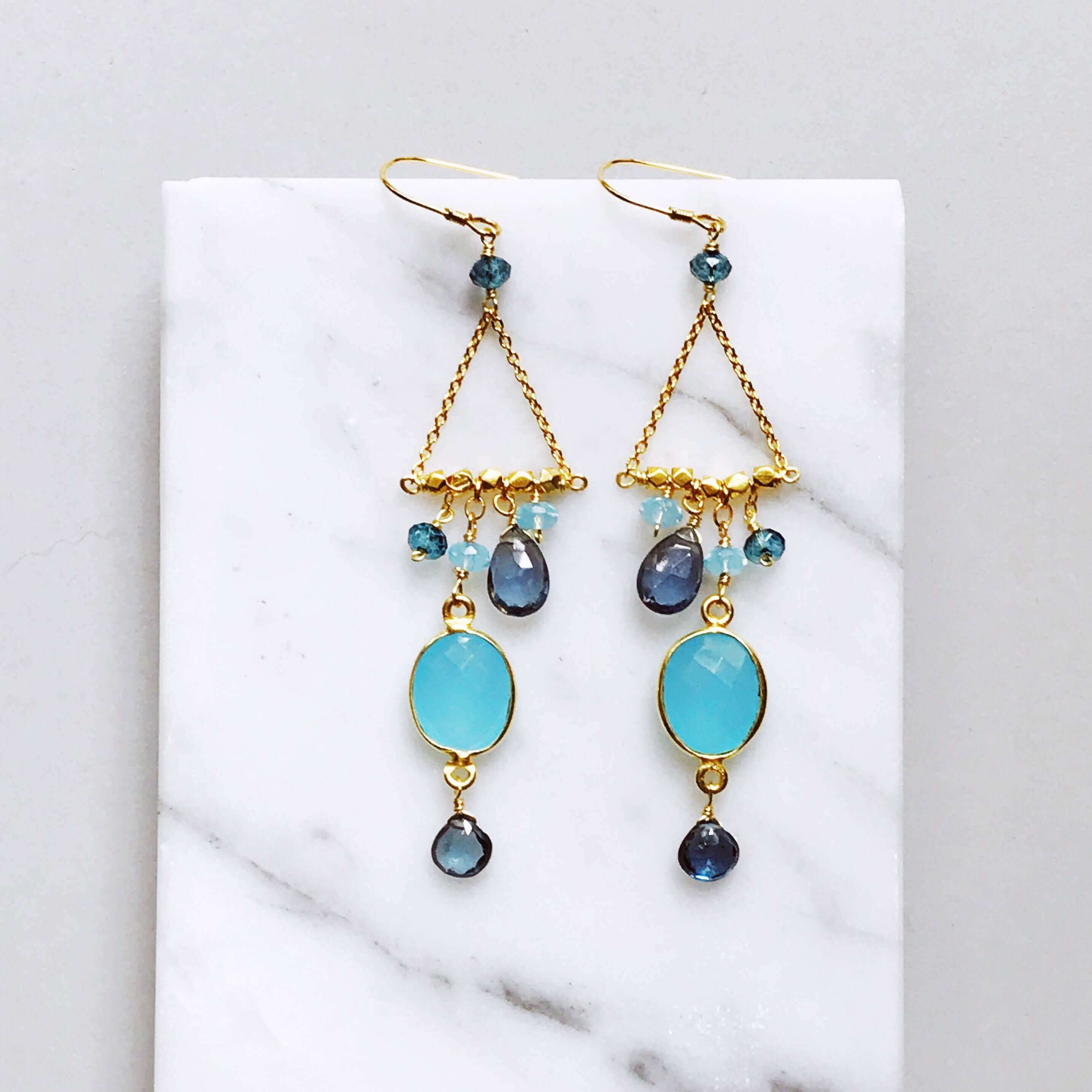 Blue Chalcedony Drop Earrings