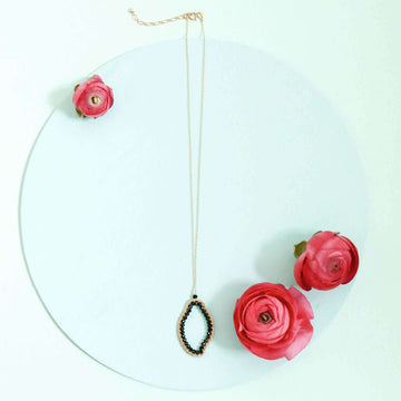 Black Spinel Gold Pendant Necklace