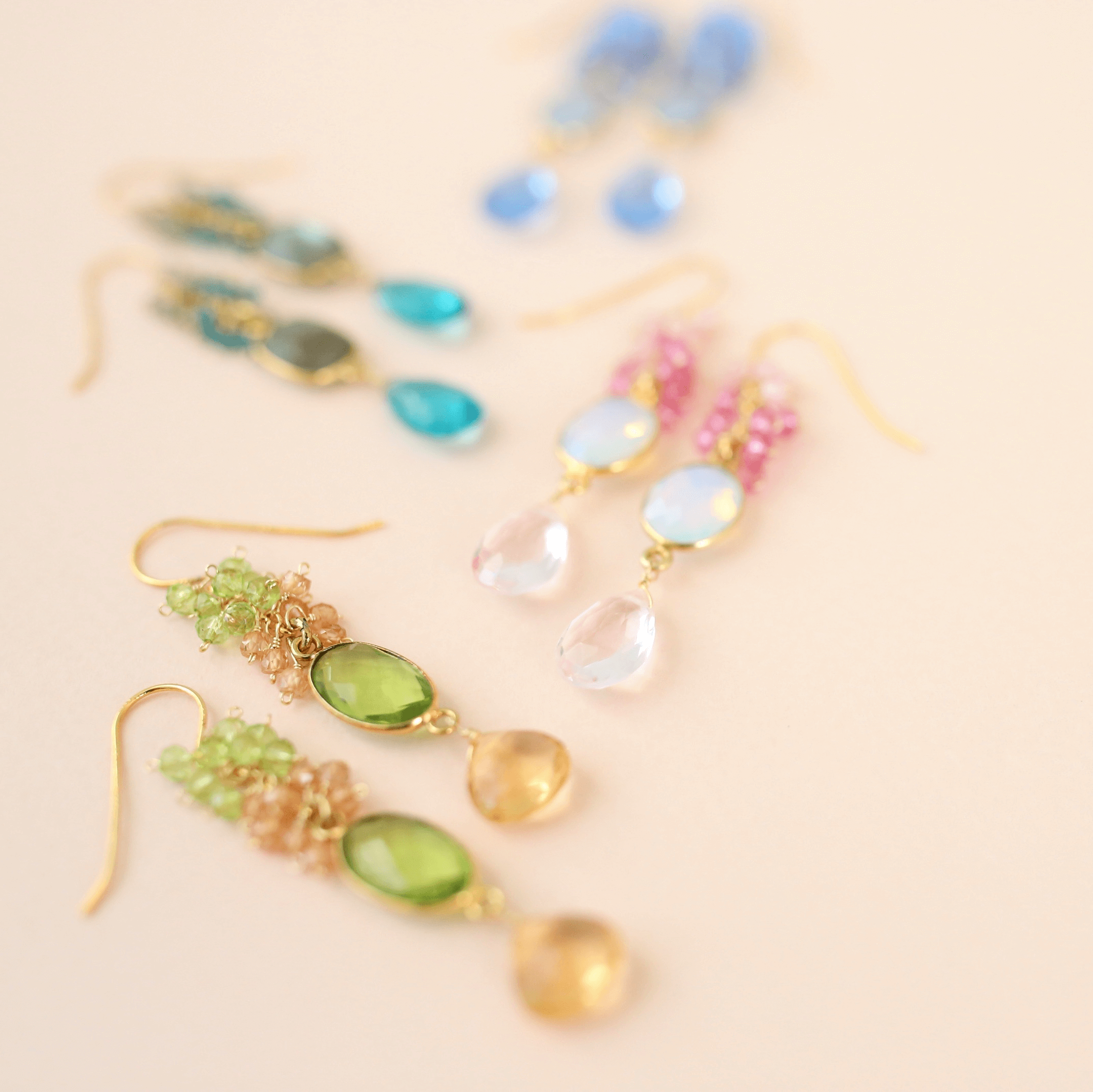 Colorful Gemstone Statement Earrings