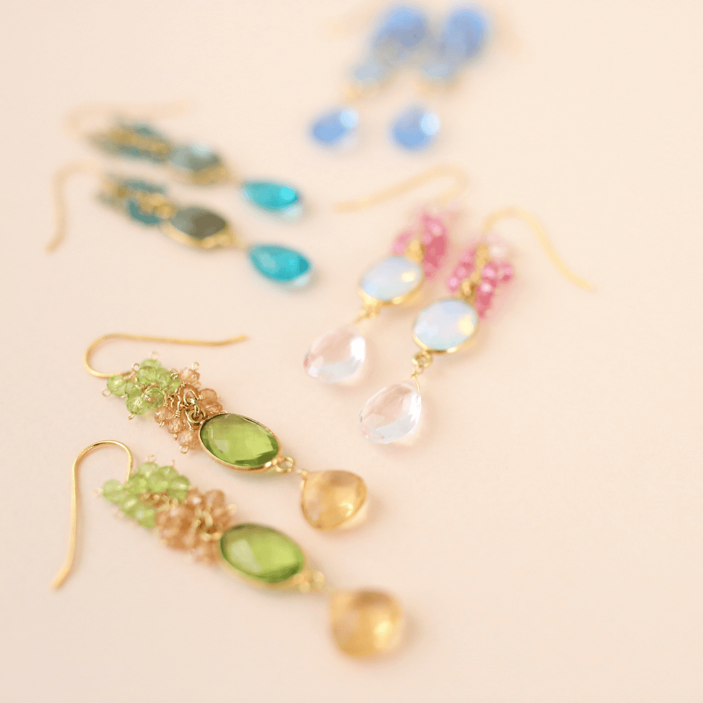 Colorful Gemstone Statement Earrings