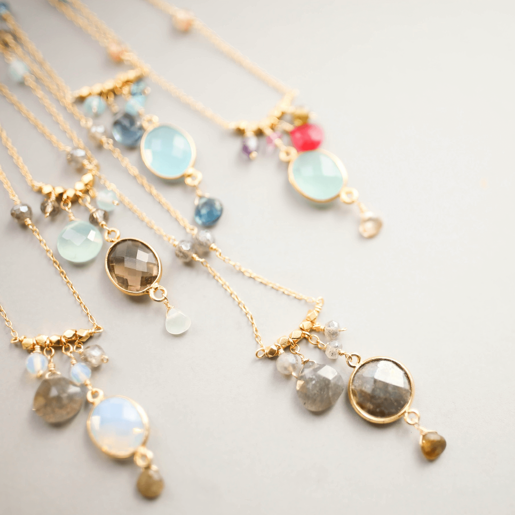 Gemstone Bezel Necklaces | Gold Gemstone Necklace