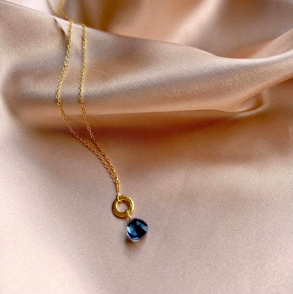 Lolite layering chain: 14k gold plated, 16"-18" length, unique stone
