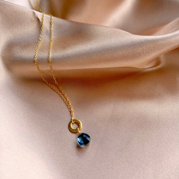 Lolite layering chain: 14k gold plated, 16"-18" length, unique stone