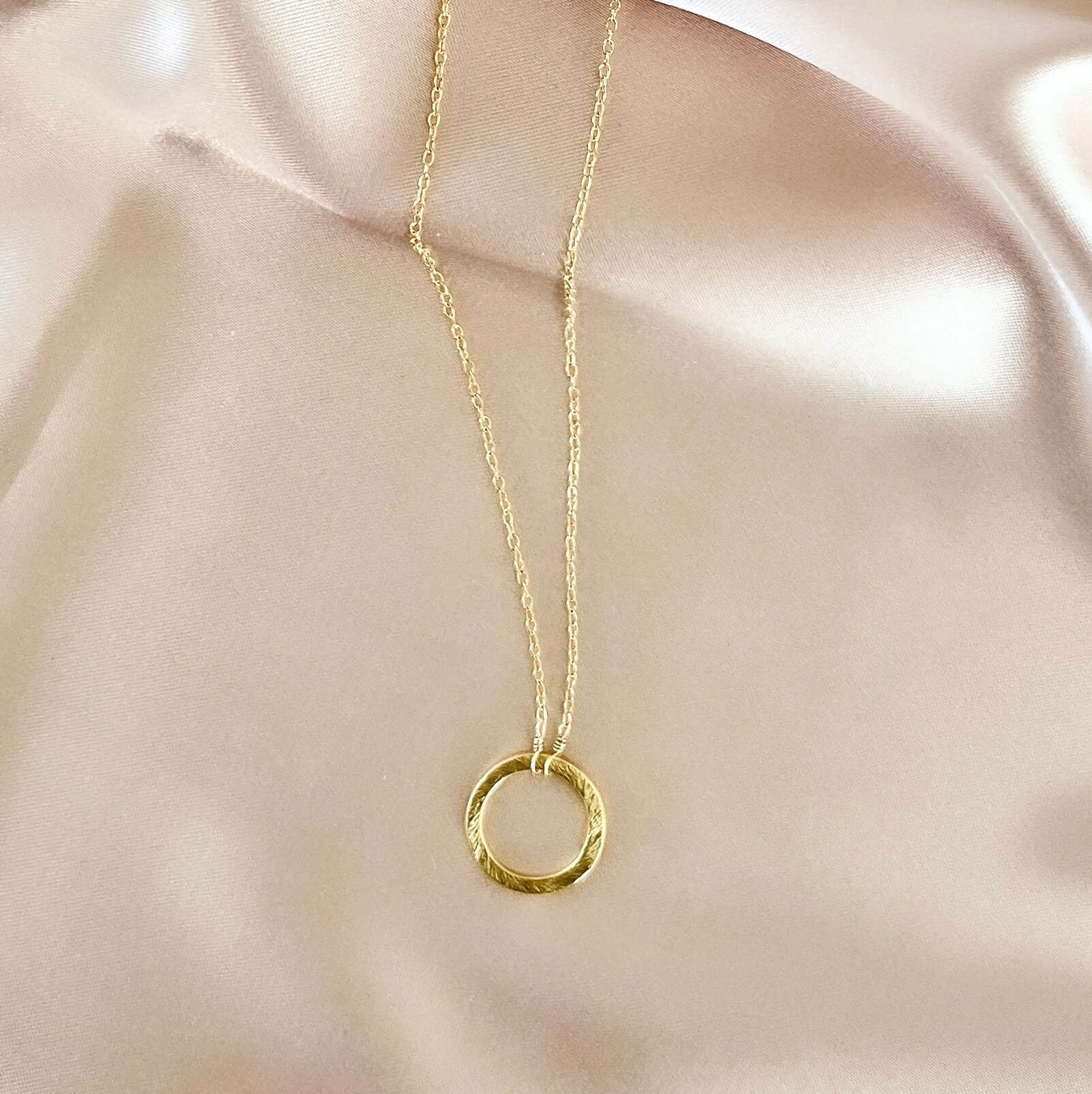 Statement Gold Circle Pendant Necklace 
