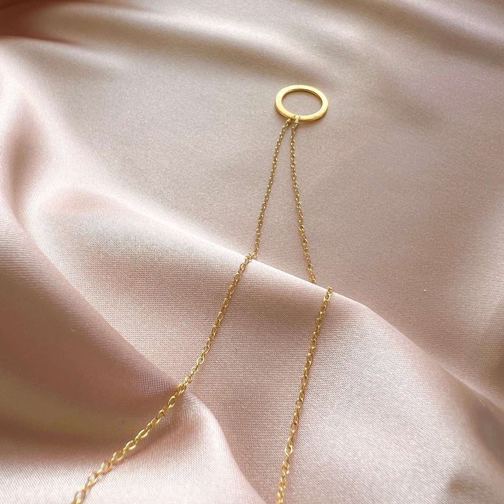 Statement Gold Circle Pendant Necklace 