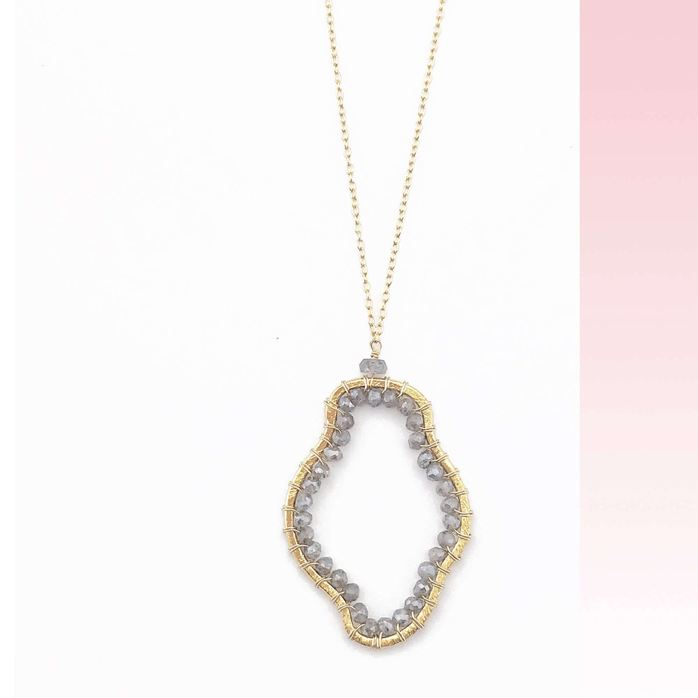 Artisan Crafted: Labradorite Gemstone Gold Pendant.