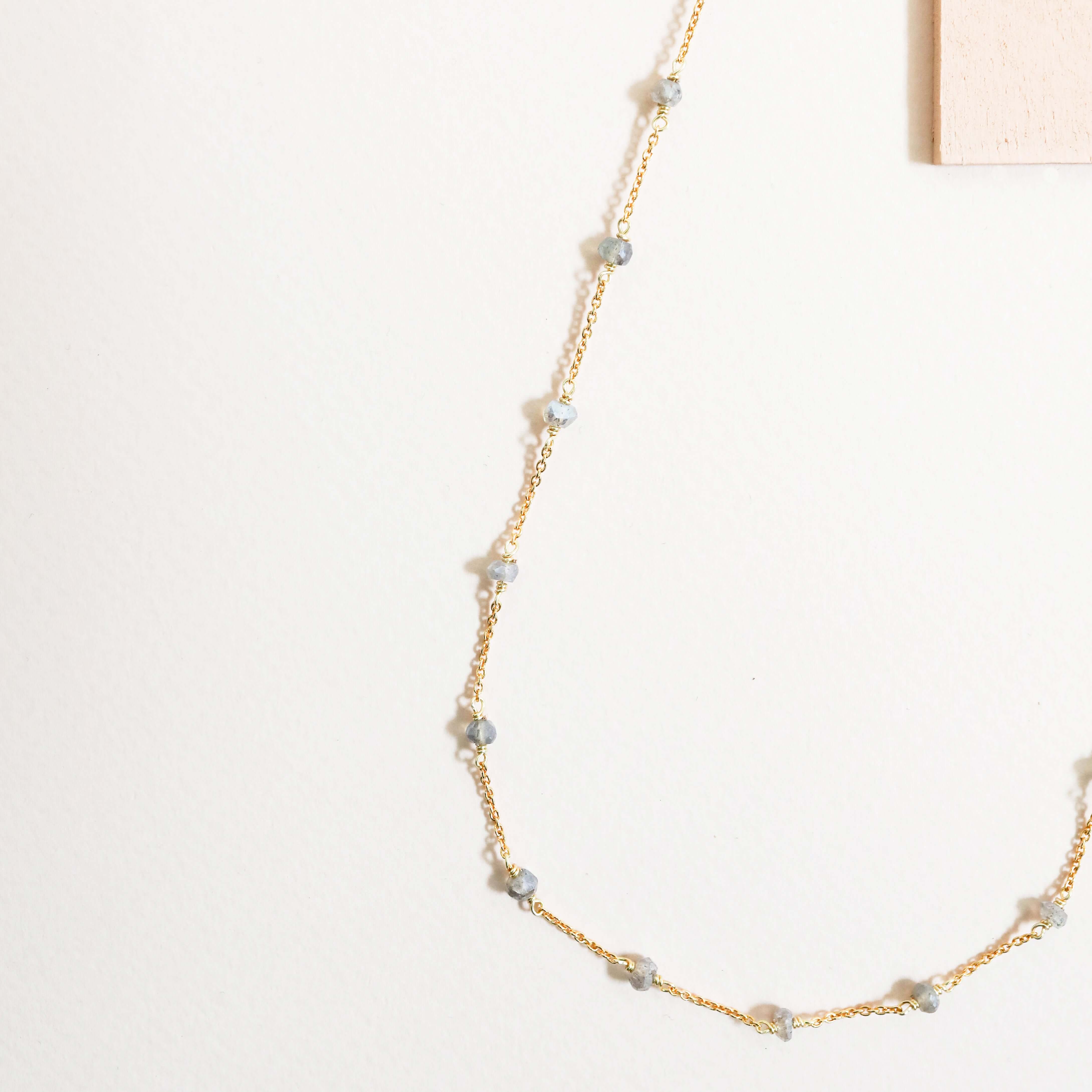 Long Labradorite Gold Layering Chain