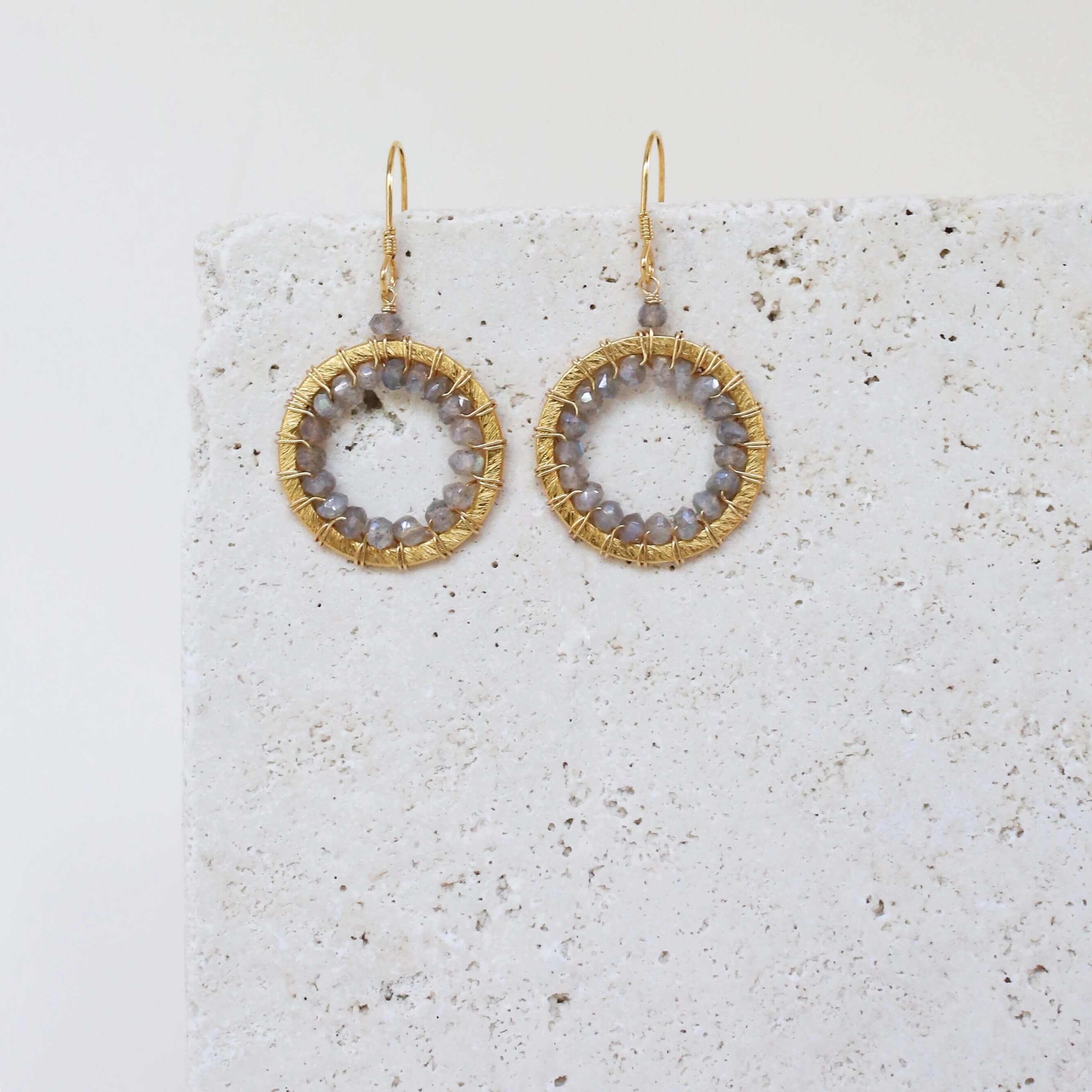 French hook labradorite dangle earrings