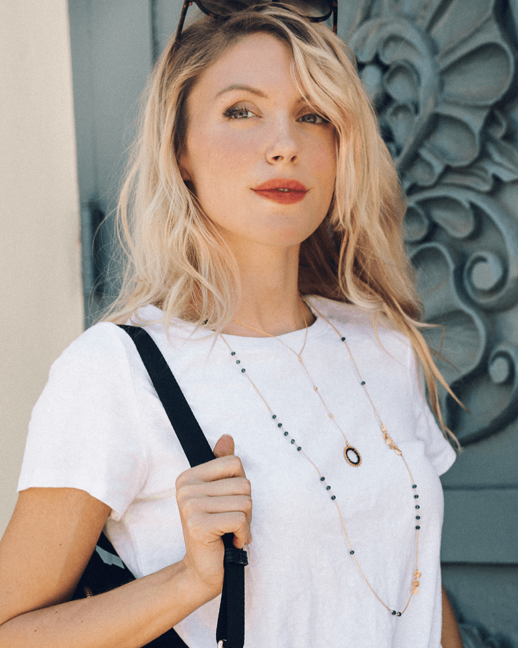 Long Gold Gemstone Layering Chain Necklace