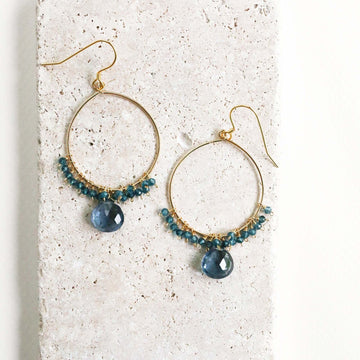 2.5-Inch Iolite Swing Earrings in Gold Plated Silver