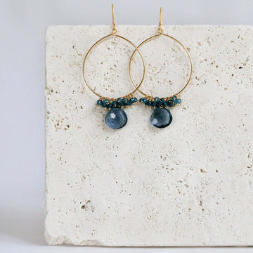 2.5-Inch Iolite Swing Earrings in Gold Plated Silver