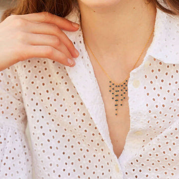 Unique London Blue Quartz Gemstone Fringe Necklaces 