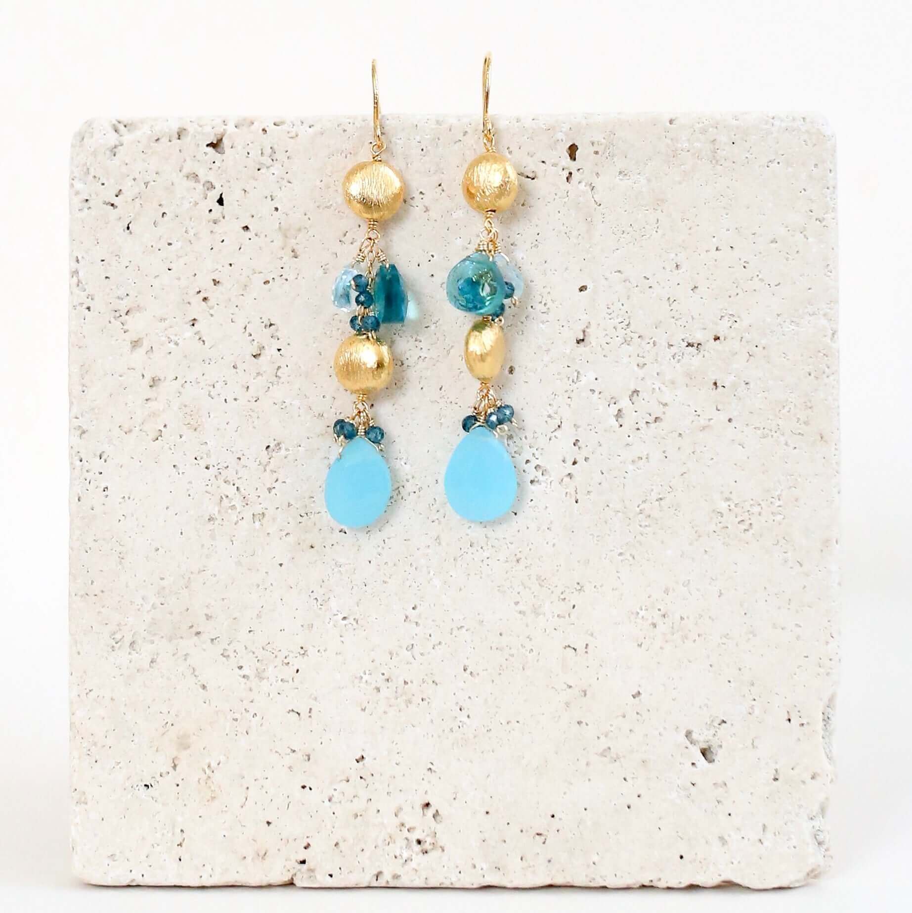 Blue Statement Earrings