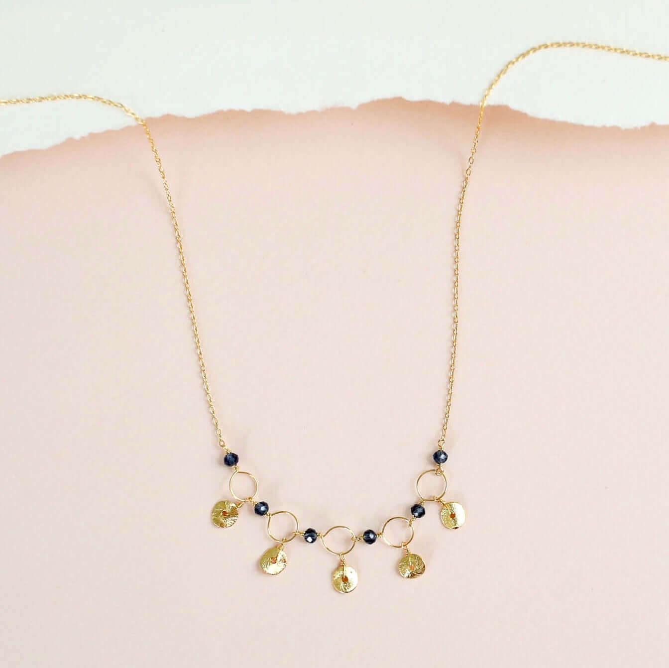 Gift Boxed Delight - Elegant Black Spinel Gemstone Chain