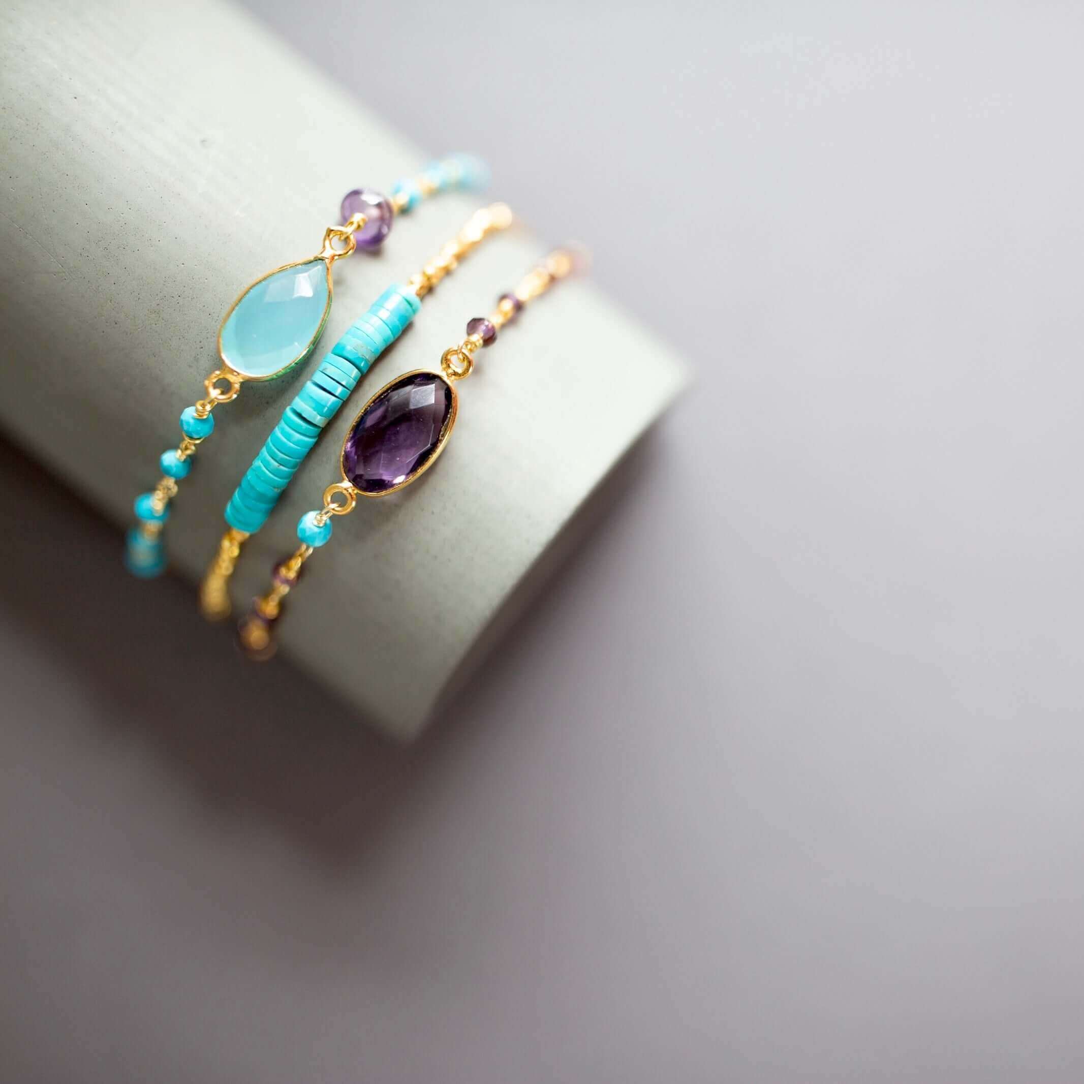 Blue and Purple Bracelet Stacking Set