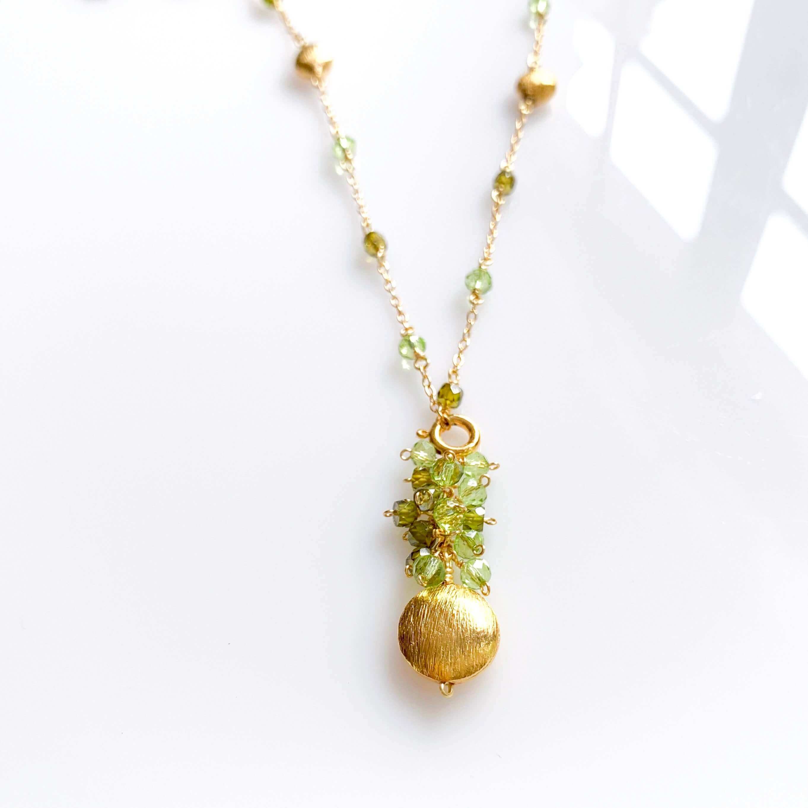 Convertible Gemstone Necklace with Peridot and Green Amethyst