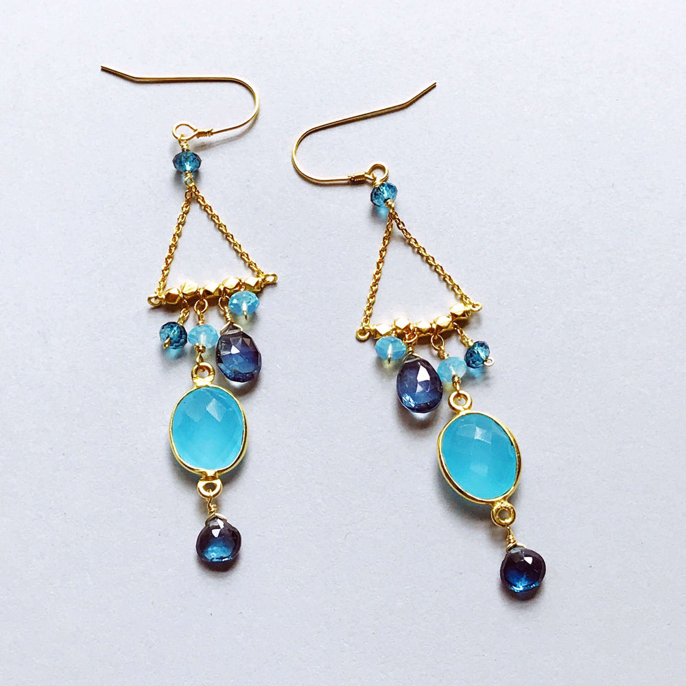 Blue Chalcedony Drop Earrings