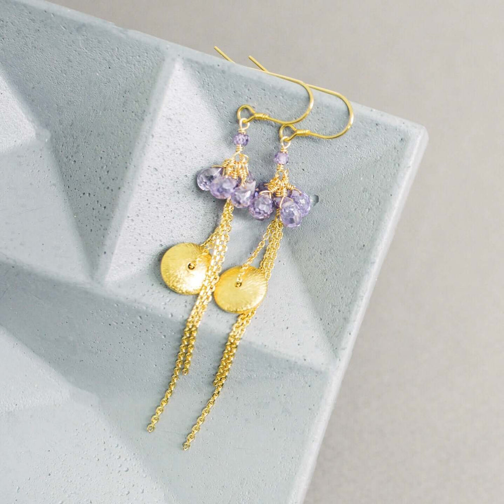 Amethyst Gold Earrings
