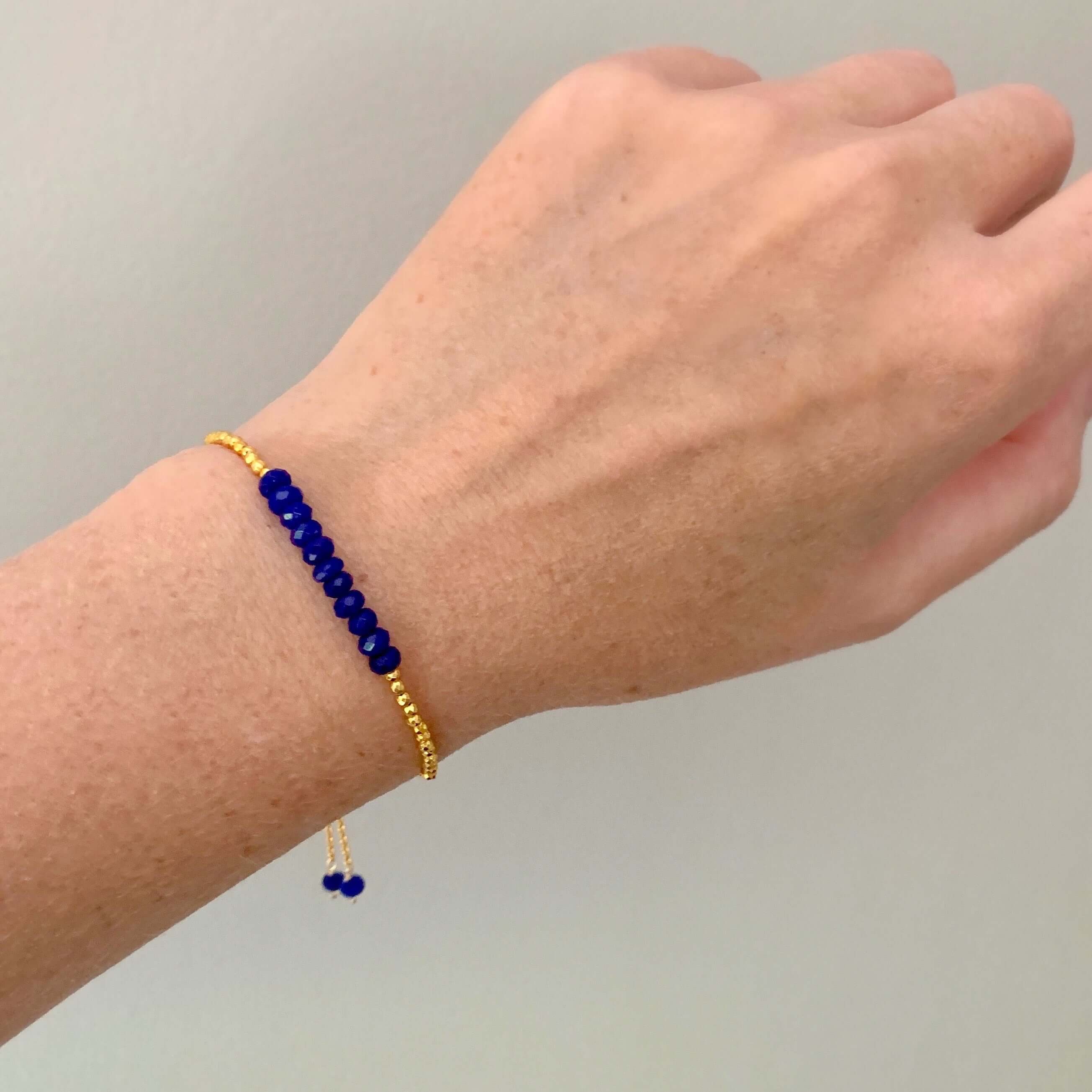 Exquisite Lapis Lazuli adjustable bracelets, adorned with genuine gemstones