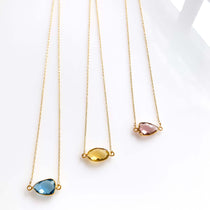 Minimalist Gold Necklaces with Bezel-Set Stones