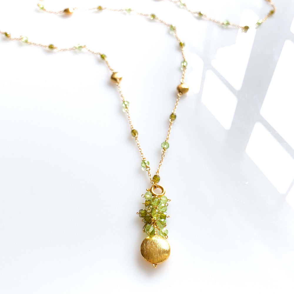 Convertible Gemstone Necklace with Peridot and Green Amethyst