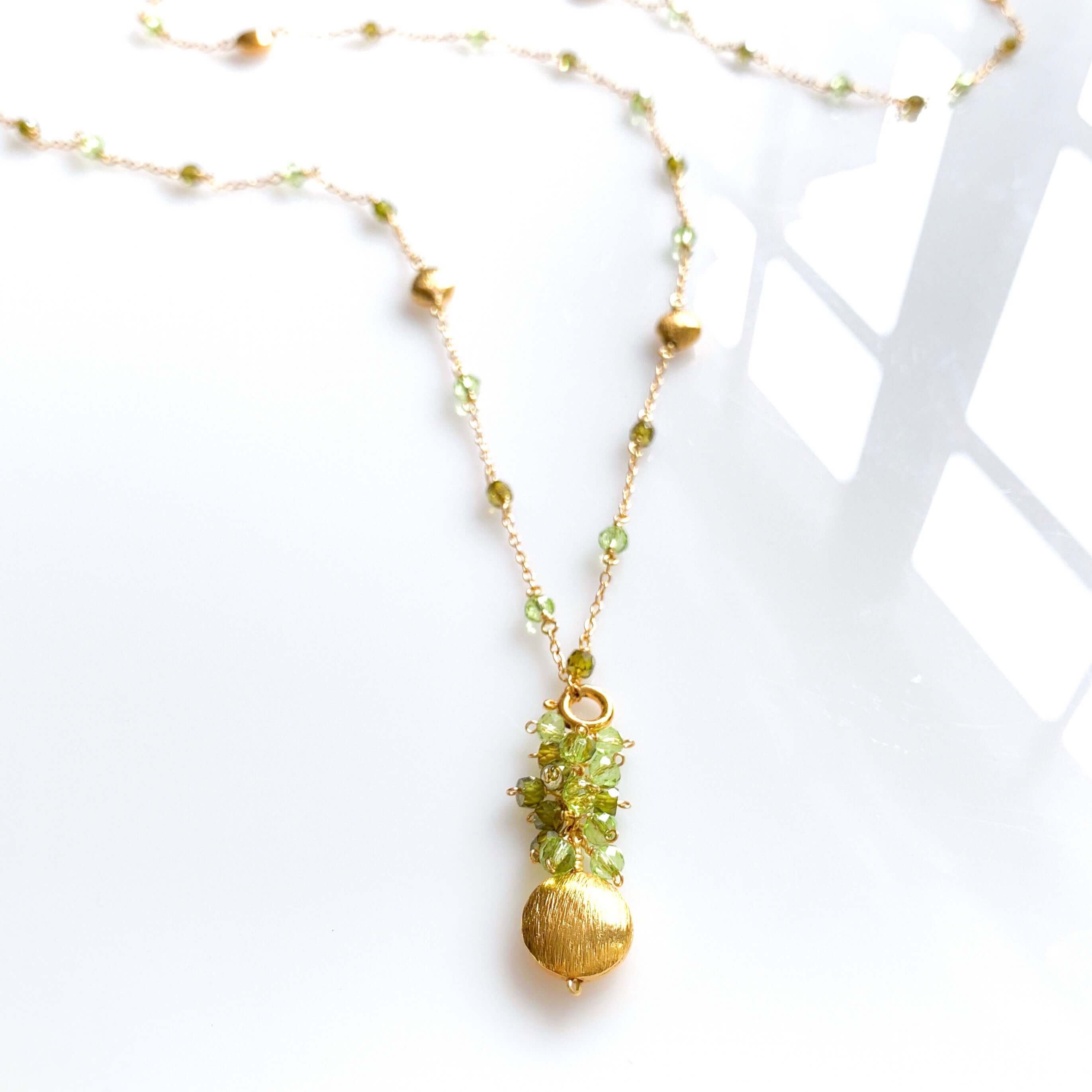 Convertible Gemstone Necklace with Peridot and Green Amethyst
