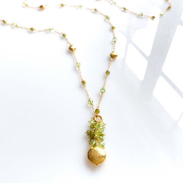 Convertible Gemstone Necklace with Peridot and Green Amethyst