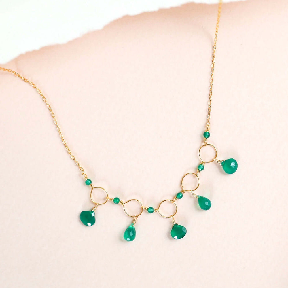 Green Onyx Gold Necklace