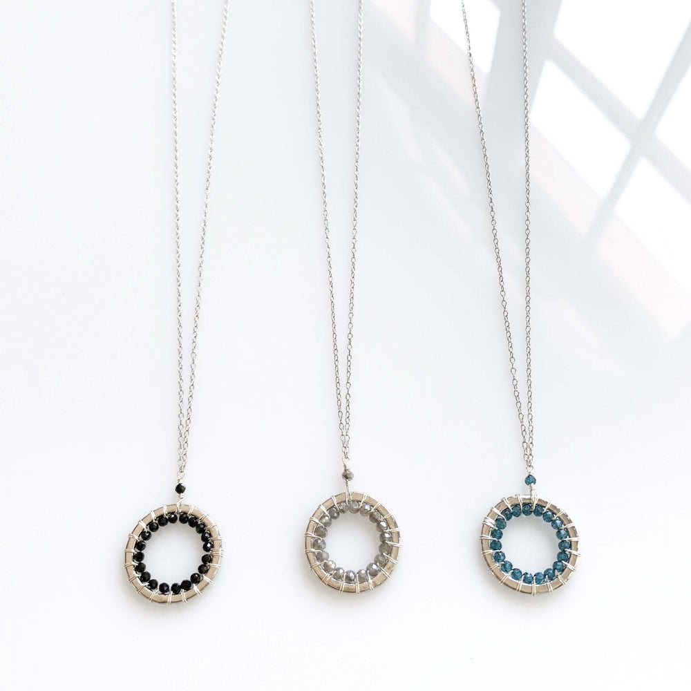 Elegant Modern Circle Silver Necklaces