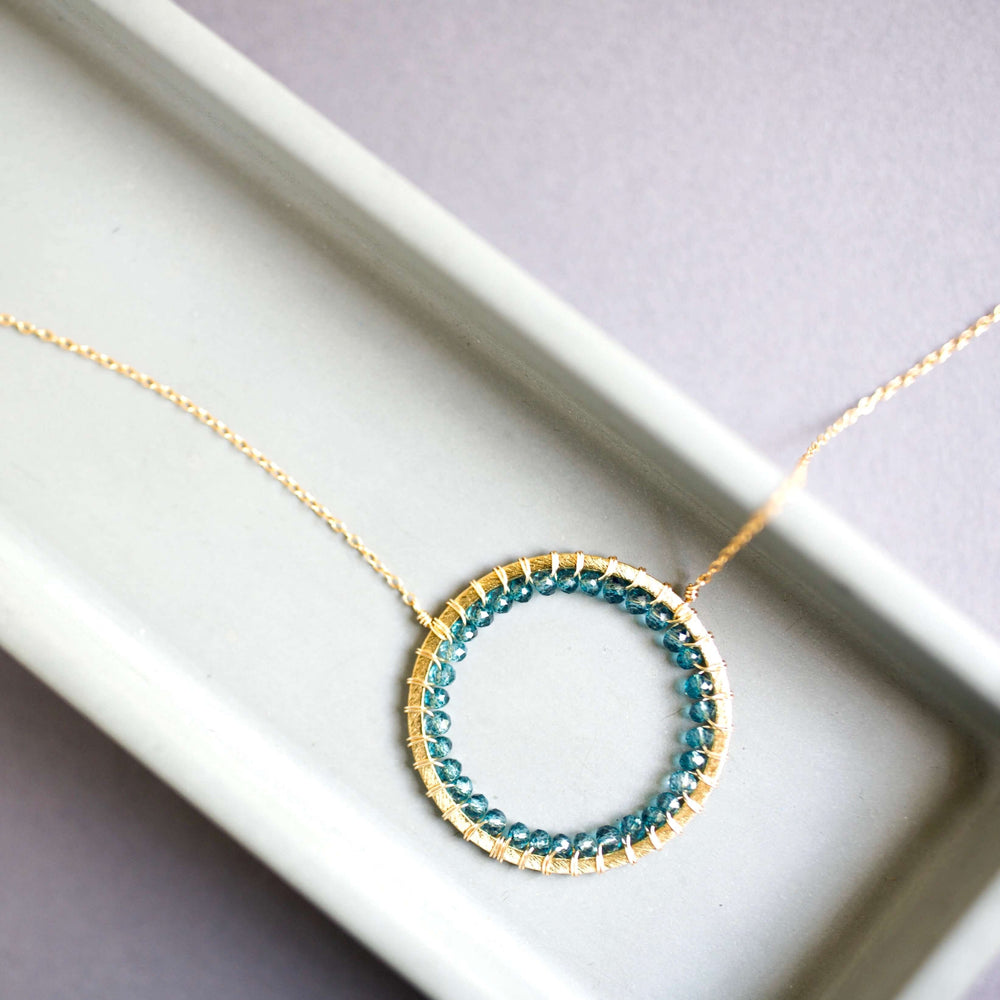 Elegant Modern Circle Eternity Necklace