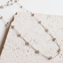 Long Labradorite Silver Layering Chain